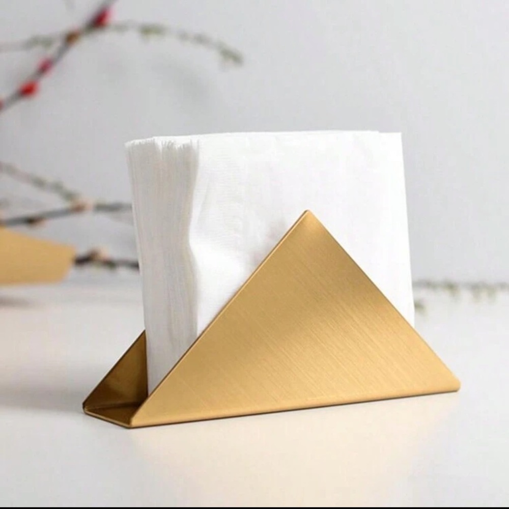 Modern Metal Gold Triangle Napkin Holder